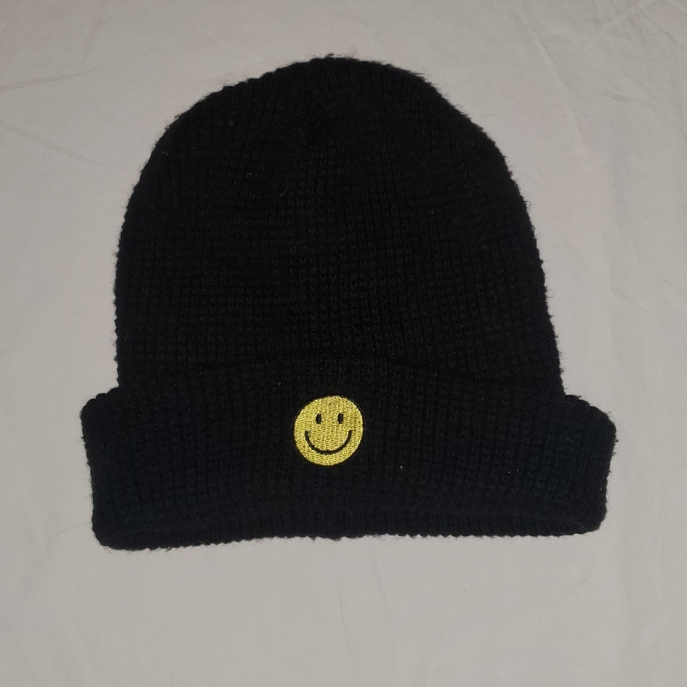 Dave And Young Smiley face embroidered beanie